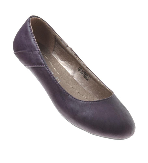 Modne damskie wiosenne balerinki fioletowe /B4-2 7769 S099/