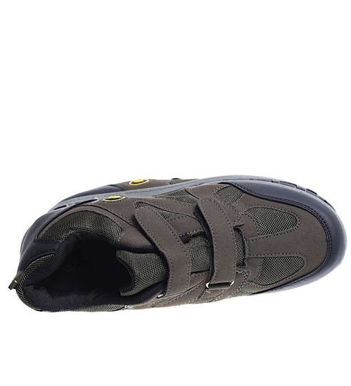Męskie buty trekkingowe na rzepy Oliwkowe /F2-1 12594 S491/