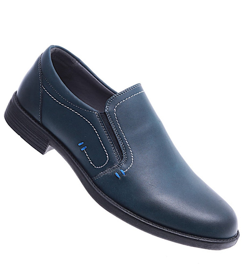 Wsuwane męskie półbuty turkusowe pantofle /B7-2 14662 T438/