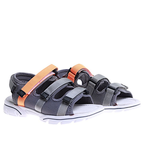 Szare sandały chłopięce na rzepy /E1-3 16018  T187/