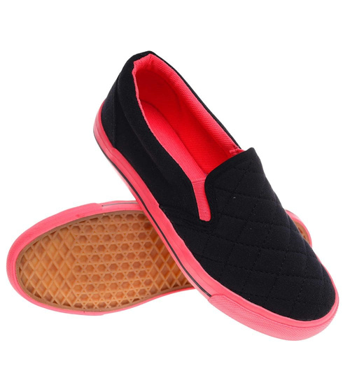 Czarno fuksjowe dziewczęce tenisówki /A1-2 15902 T075/