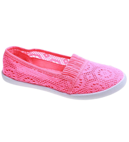 Fuksjowe ażurowe tenisówki dziewczęce /F4-2 15835 T069/