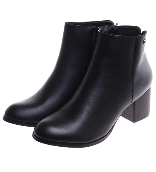 Klasyczne czarne botki na niskim obcasie /G3-2 +H2 18189 T399/