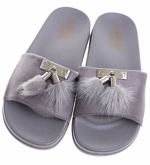 Dziewczęce szare klapki na lato /G4-2 16438 T290/