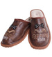 Skórzane brązowe kapcie dla dziadka /G9-1 7375 S199/