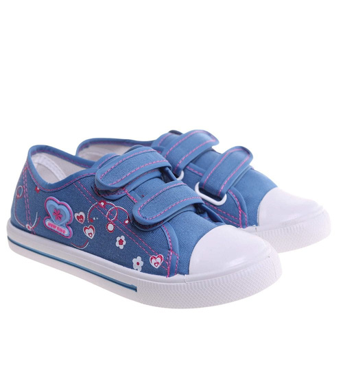 Dziewczęce niebieskie tenisówki na rzepy /B1-2 18037 T186/