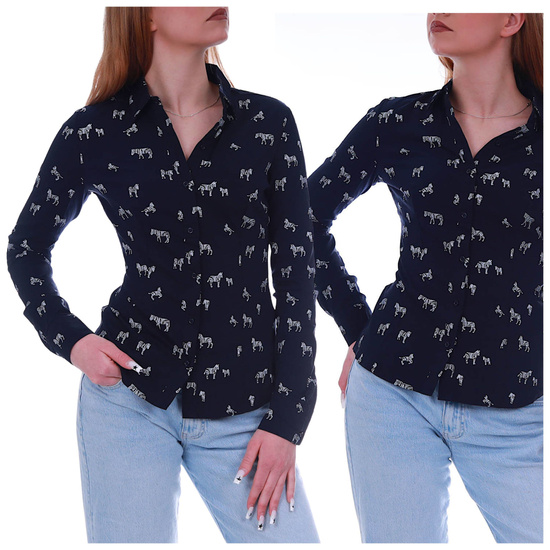 Bawełniana czarna koszula damska /H2 UB860 G7-75/