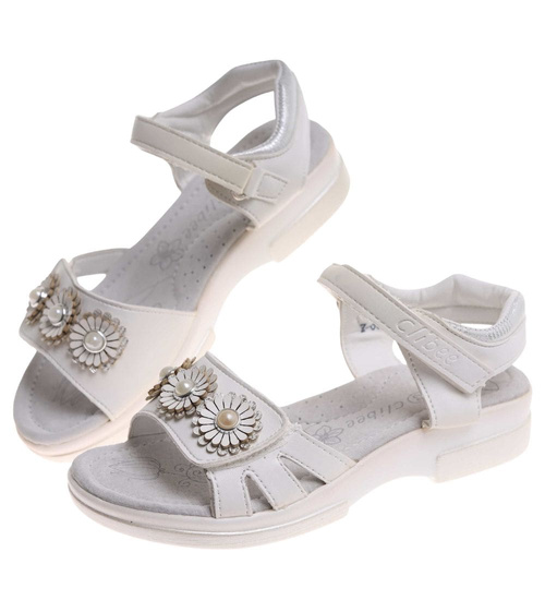 Białe dziewczęce sandały /F7-1 17896 T290/