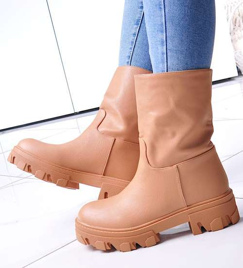 Camelowe botki trapery workery /G3-1 12823 T494/ Camelowe botki trapery workery /G3-1 12823 T494/