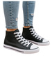 Wysokie czarno białe trampki damskie /H2 16719 G9-84/
