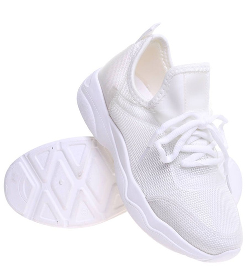 Wsuwane damskie buty sportowe Ecru /A8-1 16029 T284/