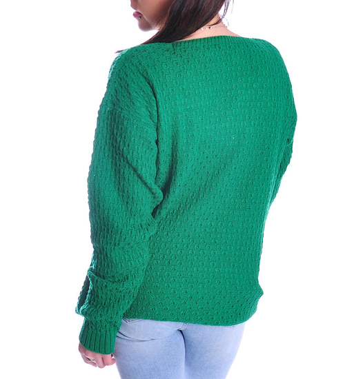 Oversizowy zielony sweter damski /G5-1 UB365 U107/