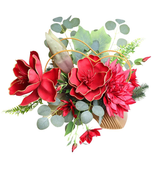 Duży stroik Czerwone kwiaty KOMP131 M700