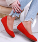 Czerwone czółenka na niskim koturnie /F6-3 13181 S291/