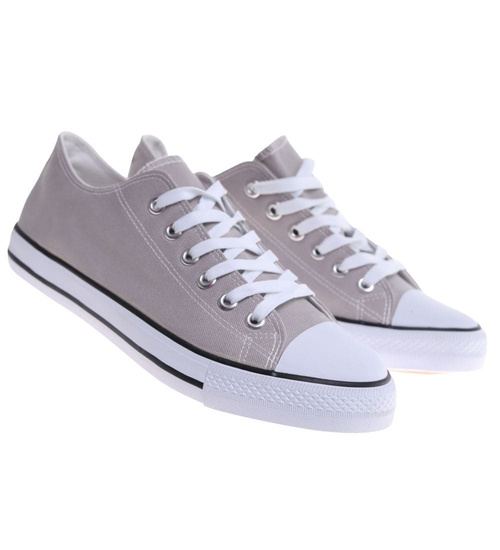 Trampki męskie Sznurowane szare z tkaniny ost493