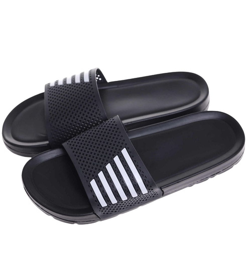 Czarne wodoodporne klapki męskie plażowe /A10-1 18371 T188/