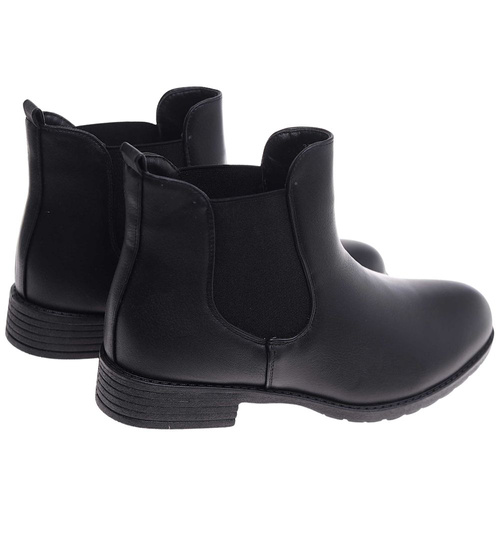 Botki damskie na płaskim obcasie wsuwane /E1-3 18242 T300/