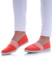 Wsuwane pomarańczowe trampki damskie slip on /D1-2 17493 T077/
