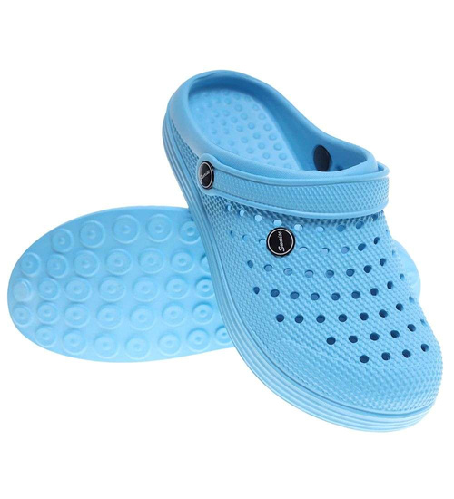 Niebieskie klapki damskie na plażę /H2 18646 S185/