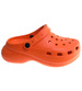 Pomarańczowe klapki na koturnie wodoodporne /H2 17858 G008/