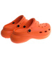 Pomarańczowe klapki na koturnie wodoodporne /H2 17858 G008/