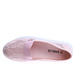 Przewiewne damskie tenisówki slip on z koronki Różowe /G9-2 14550 S154/