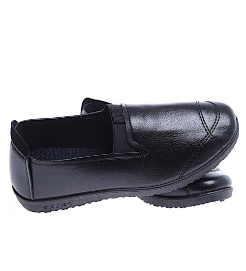 Wsuwane czarne półbuty mokasyny /E10-2 14754 T339/