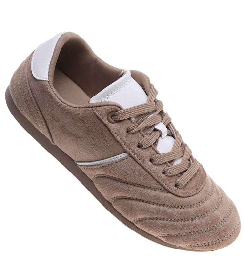 Sneakersy damskie zamszowe khaki /E6-3 187797 W282/