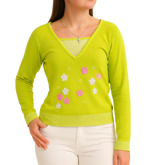 Zielona bluzka sweter damski /H2 K42 ub988 S0/