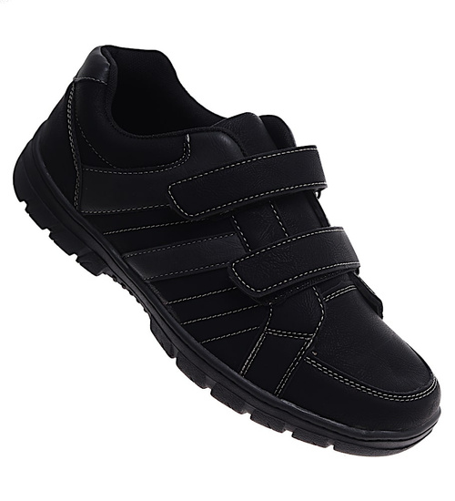 Czarne męskie buty sportowe na rzepy /G9-3 16669 T388/