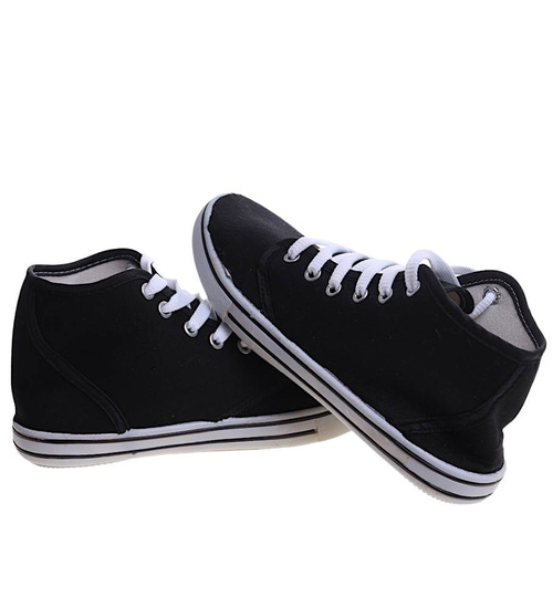 Wysokie trampki damskie Czarne /A5-3 13874 S097/