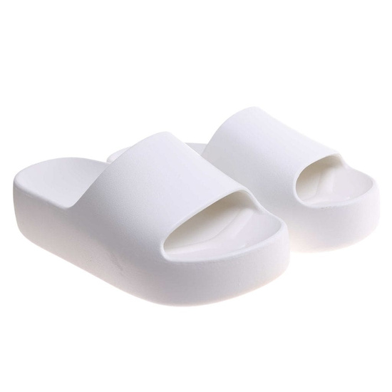 Białe wodoodporne klapki plażowe na platformie /D9-2 17846 G182/