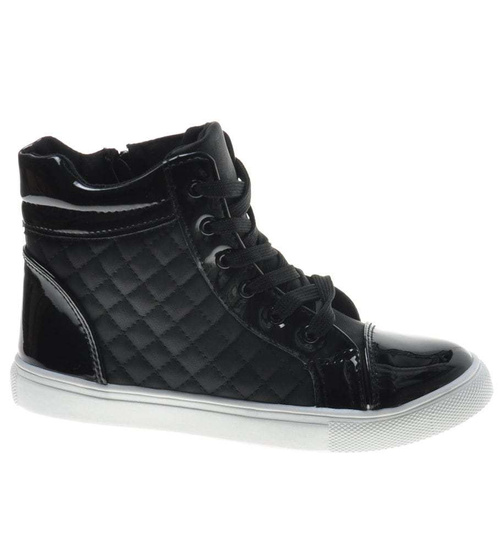 Czarne trampki z wysoką cholewką /G6-3 9386 S193/