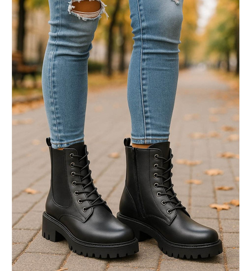 Szare trapery damskie na platformie /C1-3 18387 W381/