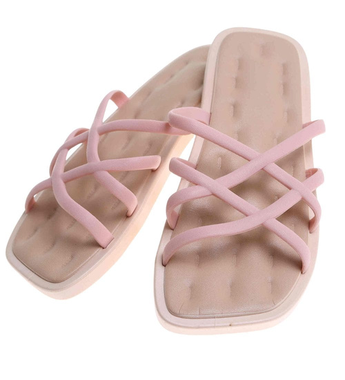 Klapki damskie plażowe wodoodporne różowe /F3-1 17801 G089/