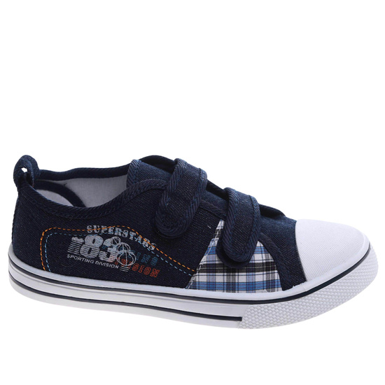 Granatowe chłopięce tenisówki na rzepy /E3-3 17436 T189/