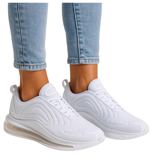 Buty sportowe białe sznurowane sneakersy /C2-1 17953 W388/