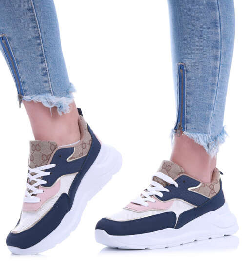 Wiązane sportowe buty damskie /F4-3 13907 T299/