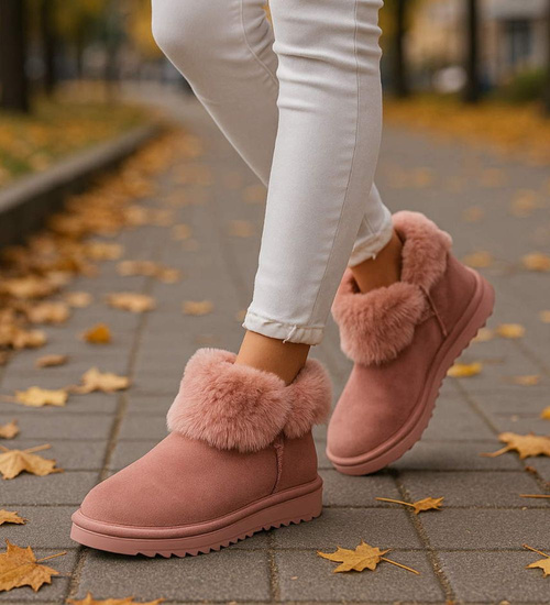 Różowe kozaki śniegowce z futerkiem /E5-2 18357 T195/