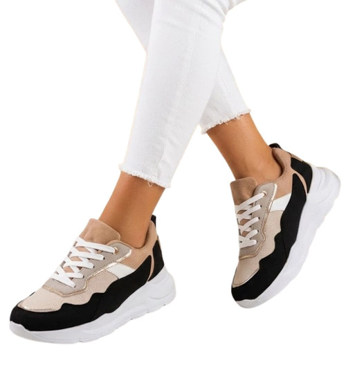 Sznurowane damskie buty sportowe /D9-3 13922 T299/