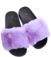 Fioletowe klapki damskie z futerkiem /C7-2 15188 T193/