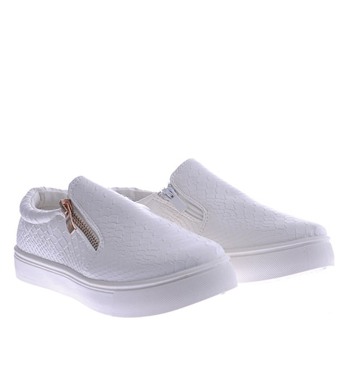 Wsuwane białe trampki slip on /G13-2 12616 T190/
