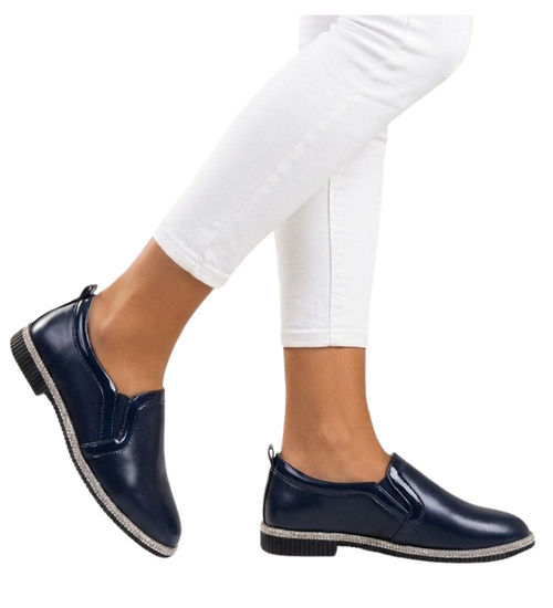 Granatowe półbuty dziewczęce /B1-2 11277 S192/