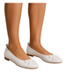 Białe baleriny damskie z tkaniny /B3-2 17940 G132/