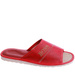 Skórzane męskie klapki domowe Czerwone /B5-1 17323 S199/