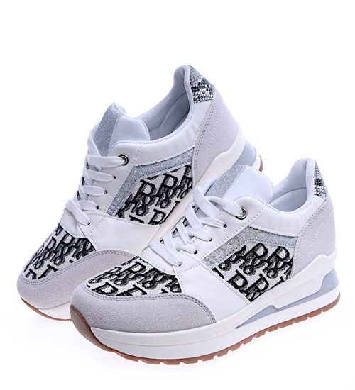 Białe trampki sneakersy na niskim koturnie /F1-3 13928 T299/