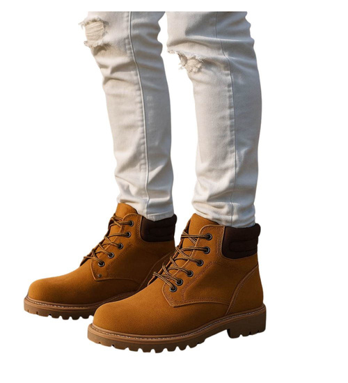 Sznurowane trapery męskie Camel /F6-3 18354 TT386/