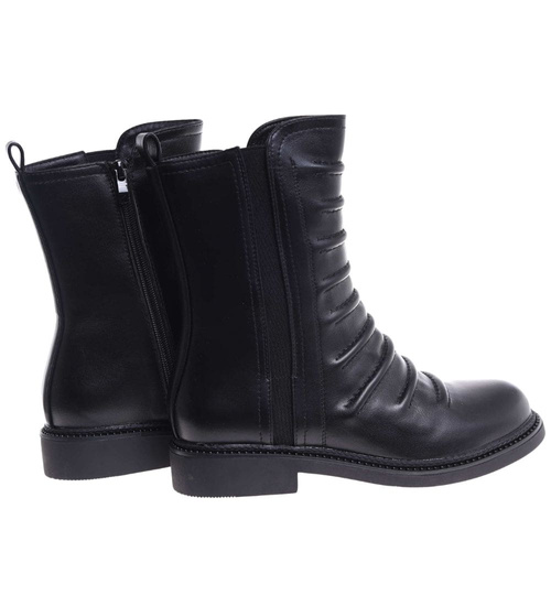 Czarne wysokie botki damskie /L3-1 H2 18573 G284/