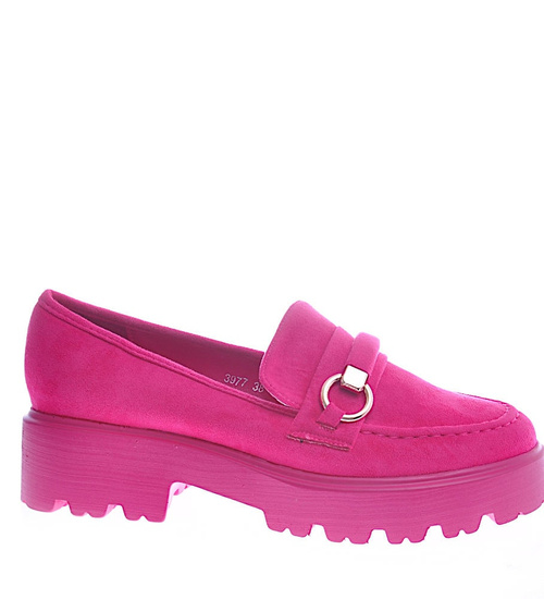 Fuksjowe półbuty mokasyny na platformie /D6-2 12698 T797/