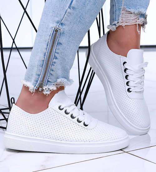 Ażurowe wiązane tenisówki damskie /F3-3 15737 T138/ Ażurowe wiązane tenisówki damskie /F3-3 15737 T138/